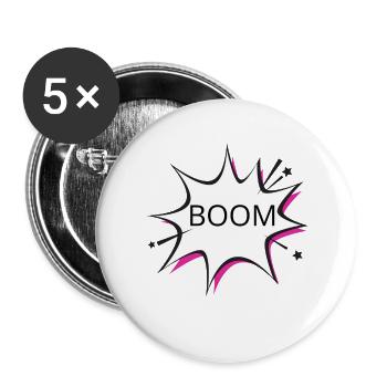 The BIG BOOM - Buttons groß 56 mm (5er Pack) - Weiß - Vorne
