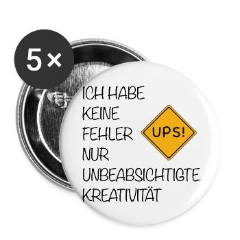 Keine Fehler - Buttons groß 56 mm (5er Pack) - Weiß - Vorne