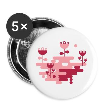 Le Blob Garden L Pink & Viva Magenta - Lot de 5 grands badges (56 mm) - blanc - Devant