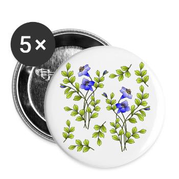 Flowers - Buttons large 2.2''/56 mm (5-pack) - white - Front