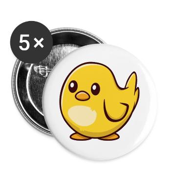Küken - Buttons groß 56 mm (5er Pack) - Weiß - Vorne