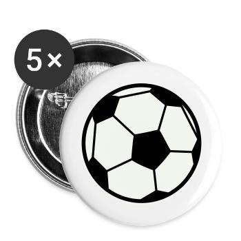 football - Lot de 5 grands badges (56 mm) - blanc - Devant