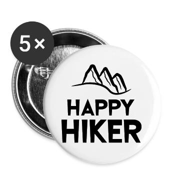 Wandern Wanderung Naturerlebnis Wanderer Statement - Buttons groß 56 mm (5er Pack) - Weiß - Vorne