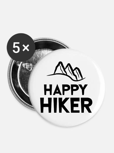 Wandern Wanderung Naturerlebnis Wanderer Statement - Buttons groß 56 mm (5er Pack) - Weiß