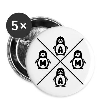 Maman - Lot de 5 grands badges (56 mm) - blanc - Devant