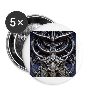 Minotaurus_Giger style - Lot de 5 grands badges (56 mm) - blanc - Devant