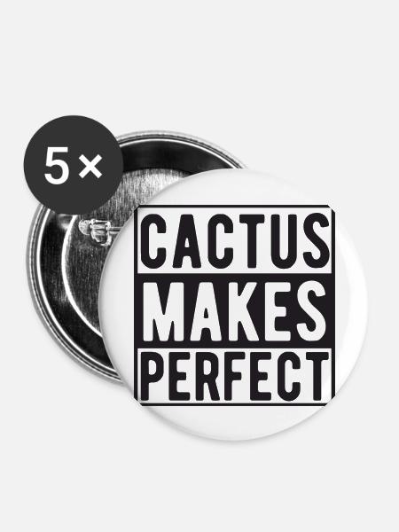 Cactus makes Perfect - Buttons groß 56 mm (5er Pack) - Weiß