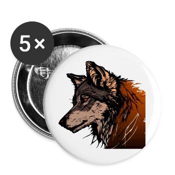 The Wolf - Buttons large 2.2''/56 mm (5-pack) - white - Front