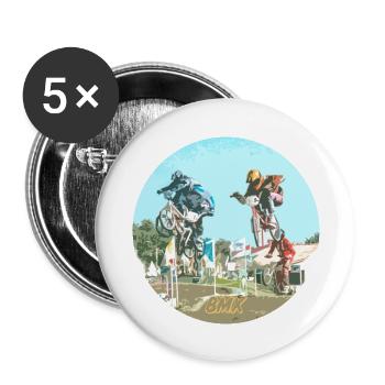 BMX - Lot de 5 grands badges (56 mm) - blanc - Devant
