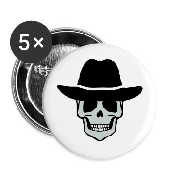 Cowboy Skull - Buttons large 2.2''/56 mm (5-pack) - white - Front