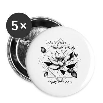 Yoga - Buttons groß 56 mm (5er Pack) - Weiß - Vorne