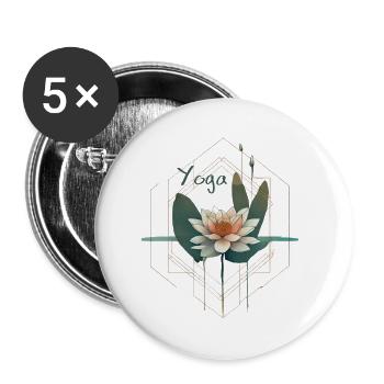 Yoga - Buttons groß 56 mm (5er Pack) - Weiß - Vorne