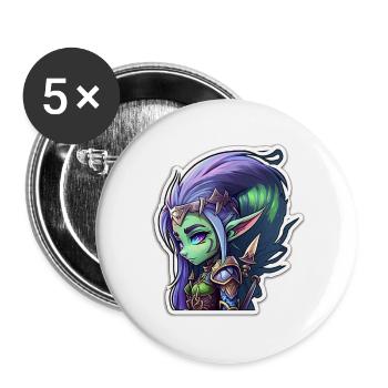 Elfe de la nuit - Lot de 5 grands badges (56 mm) - blanc - Devant