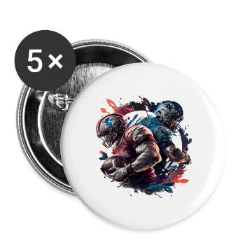 American Football - Spieler - Logo - Touchdown - Buttons groß 56 mm (5er Pack) - Weiß - Vorne