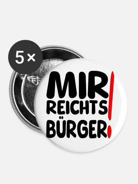 reicht mir Bürger - Buttons groß 56 mm (5er Pack) - Weiß