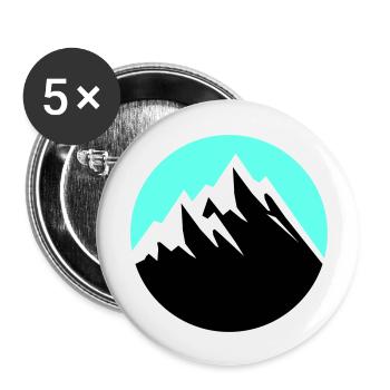 mountains - Buttons groß 56 mm (5er Pack) - Weiß - Vorne