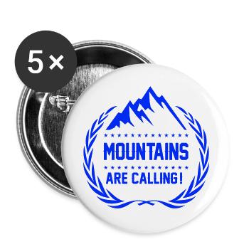 mountains are calling - Buttons groß 56 mm (5er Pack) - Weiß - Vorne