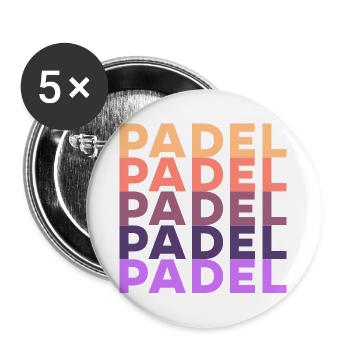 Padel Joueur de Tennis Entraînement Tournoi Sport - Lot de 5 grands badges (56 mm) - blanc - Devant