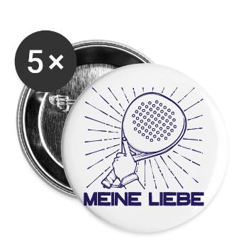 Padelspiel Racket Padel Sportart Spieler Statement - Buttons groß 56 mm (5er Pack) - Weiß - Vorne