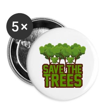 Nature - Lot de 5 grands badges (56 mm) - blanc - Devant
