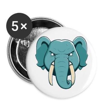 Elephant - Buttons large 2.2''/56 mm (5-pack) - white - Front