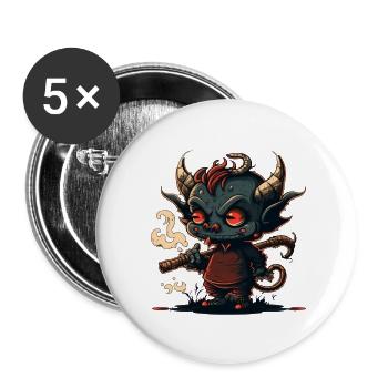 A cute demon - Buttons large 2.2''/56 mm (5-pack) - white - Front
