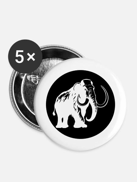 elephant - Buttons groß 56 mm (5er Pack) - Weiß