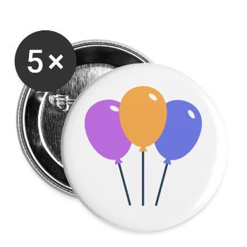 Colorful balloons - Buttons large 2.2''/56 mm (5-pack) - white - Front