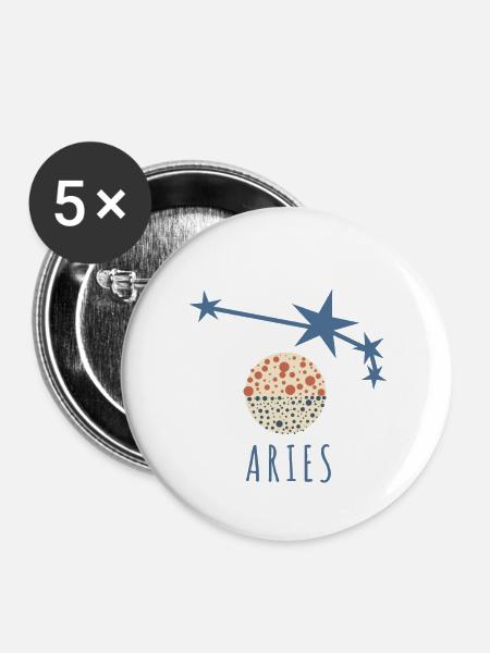 Das Sternbild Widder - Buttons groß 56 mm (5er Pack) - Weiß