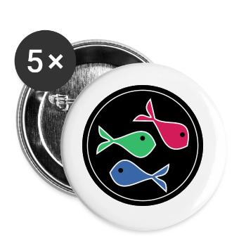 SARDINE. FISH. APRIL FOOL. EASTER. SEA - Buttons large 2.2''/56 mm (5-pack) - white - Front