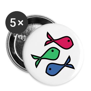 SARDINE. FISH. APRIL FOOL. EASTER. SEA - Buttons large 2.2''/56 mm (5-pack) - white - Front