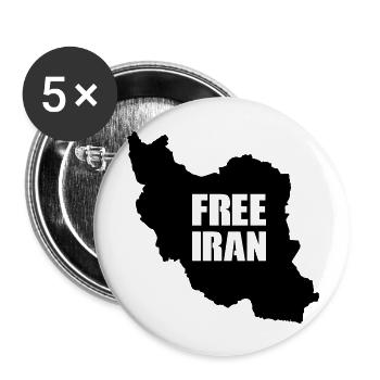 Iran Free - Buttons large 2.2''/56 mm (5-pack) - white - Front