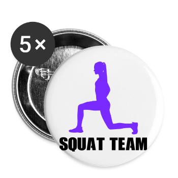 woman squat team - Buttons groß 56 mm (5er Pack) - Weiß - Vorne