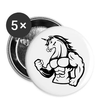 strong unicorn - Buttons large 2.2''/56 mm (5-pack) - white - Front