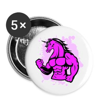 strong unicorn 1 - Buttons large 2.2''/56 mm (5-pack) - white - Front