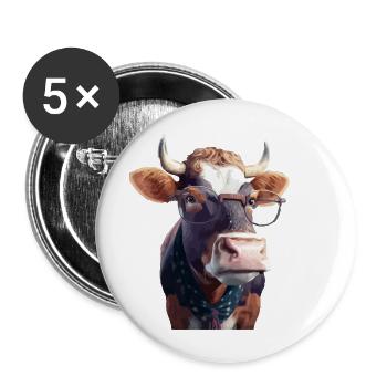 Madame la vache - Buttons large 2.2''/56 mm (5-pack) - white - Front