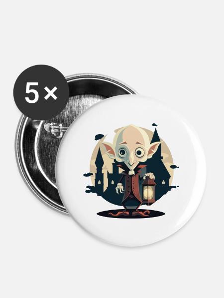 Vampirhaut - Buttons groß 56 mm (5er Pack) - Weiß