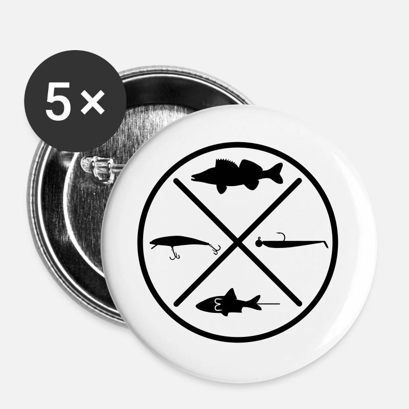Zander - Buttons groß 56 mm (5er Pack) - Weiß