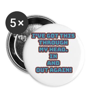 witziges Nicht-Nachdenken-Design / lustige Sprüche - Buttons groß 56 mm (5er Pack) - Weiß - Vorne