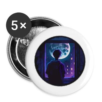 Moon Boy - Buttons large 2.2''/56 mm (5-pack) - white - Front