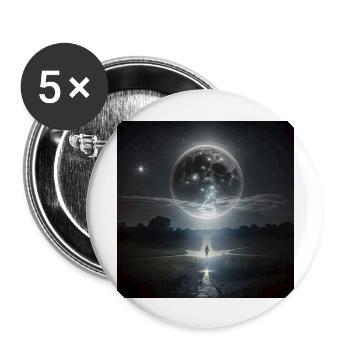 Alone with the moon - Buttons groß 56 mm (5er Pack) - Weiß - Vorne