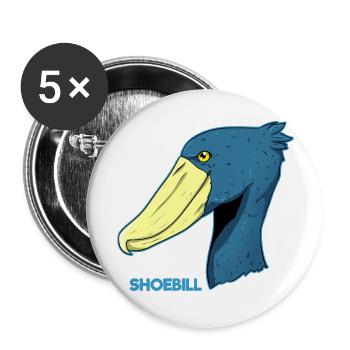 Shoebill Bird Ornithologist Forest I Gift - Buttons large 2.2''/56 mm (5-pack) - white - Front