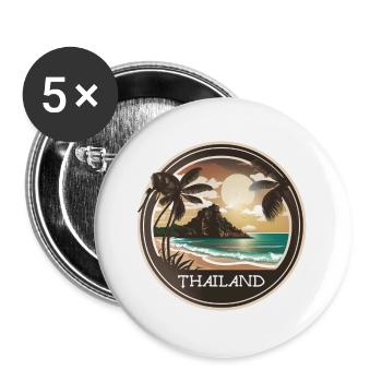 Thaïlande - Lot de 5 grands badges (56 mm) - blanc - Devant