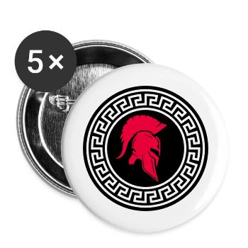 spartaner 01 - Buttons groß 56 mm (5er Pack) - Weiß - Vorne