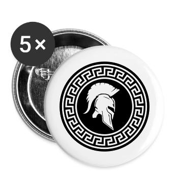 spartaner 01 - Buttons groß 56 mm (5er Pack) - Weiß - Vorne