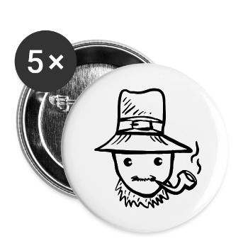 Leprechaun St. Patrick Tag - Buttons groß 56 mm (5er Pack) - Weiß - Vorne