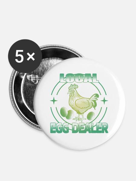 Local egg dealer - Buttons groß 56 mm (5er Pack) - Weiß