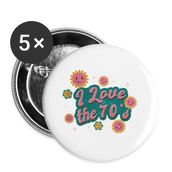 I love the 70s vintage design - Buttons large 2.2''/56 mm (5-pack) - white - Front