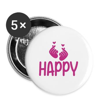 K-Drama macht mich glücklich du nicht so sehr - Buttons groß 56 mm (5er Pack) - Weiß - Vorne