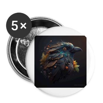 Ein mystischer Vogel - Buttons groß 56 mm (5er Pack) - Weiß - Vorne